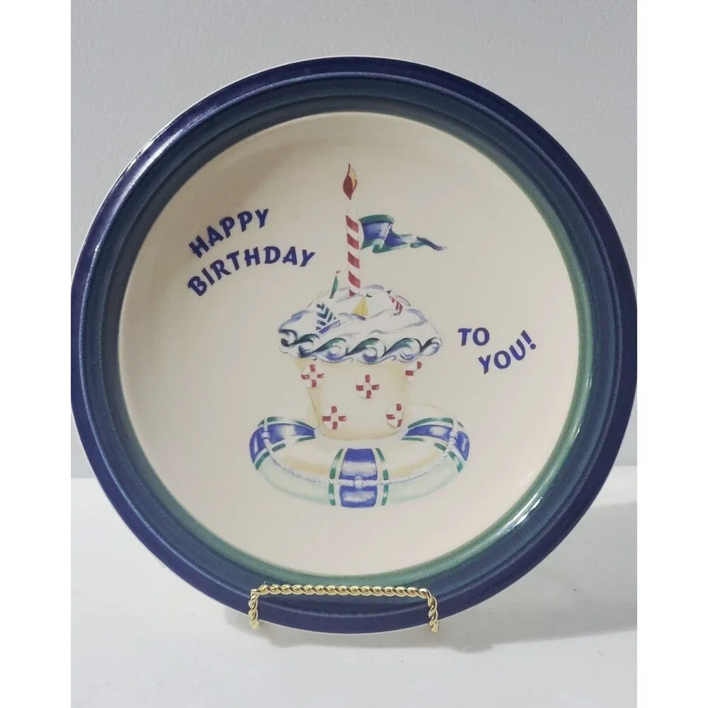 Pfaltzgraff Ocean Breeze Birthday Party Cake Dessert Plate 9